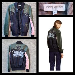 Opening Ceremony Studded Western Varsity Jacket‎ Black Multi